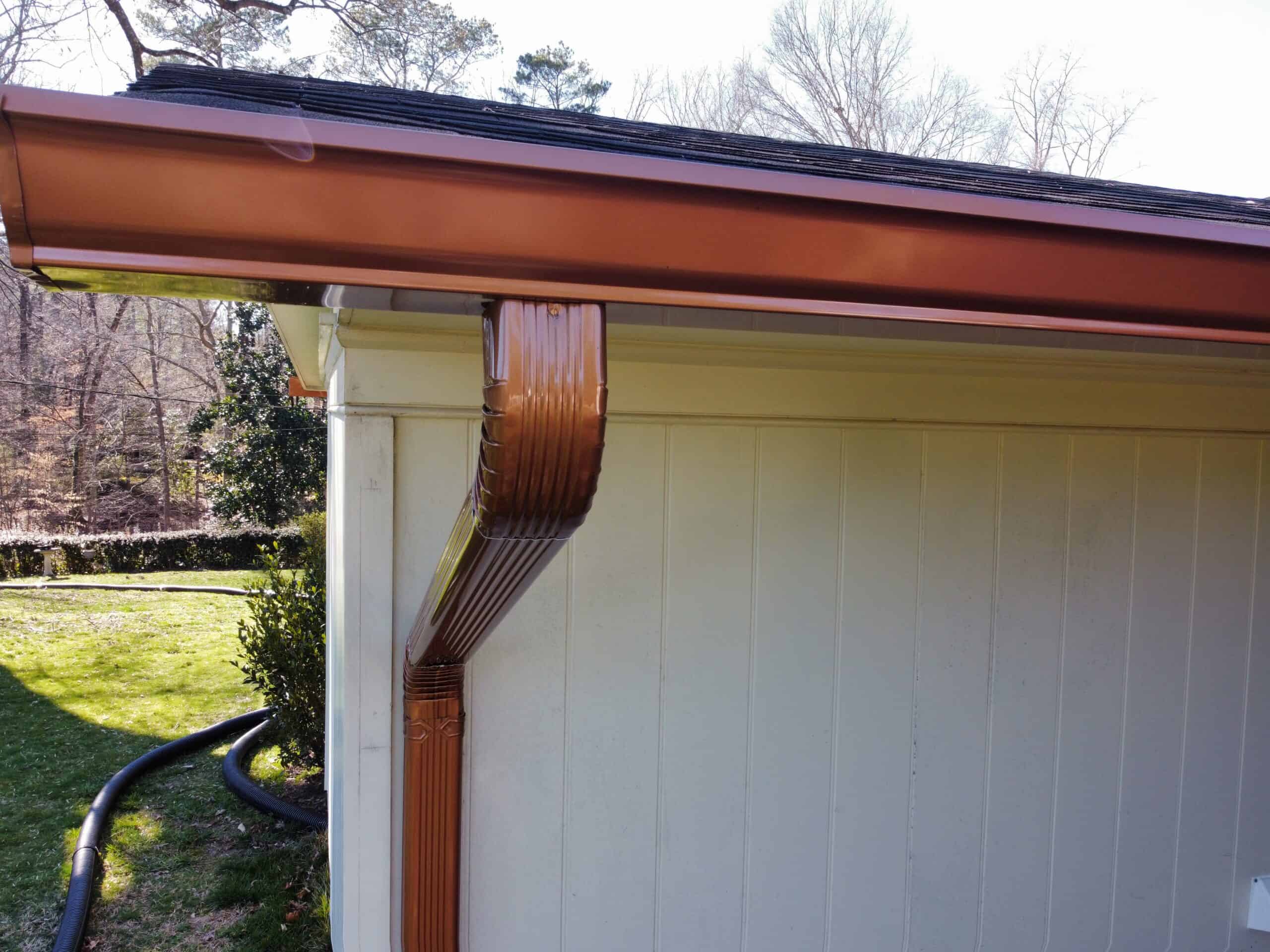 Newly Installed Gutter and Downspout